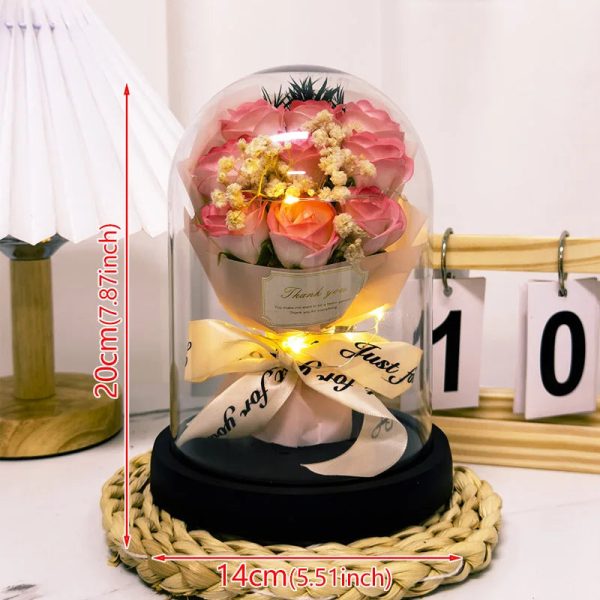 Eternal LED Rose Acrylic Dome Decor