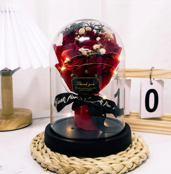 Eternal LED Rose Acrylic Dome Decor