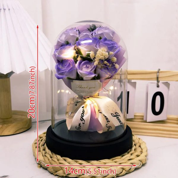 Eternal LED Rose Acrylic Dome Decor