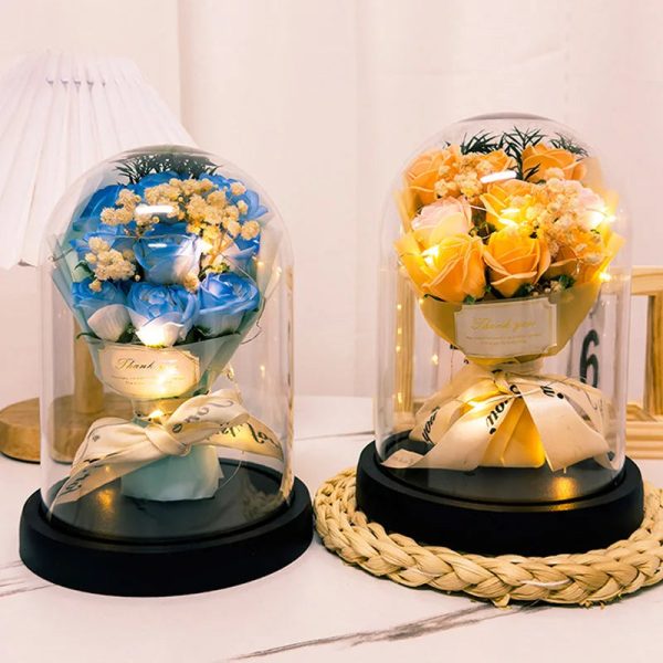 Eternal LED Rose Acrylic Dome Decor