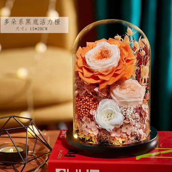 Eternal Rose Glass Dome Light Decor