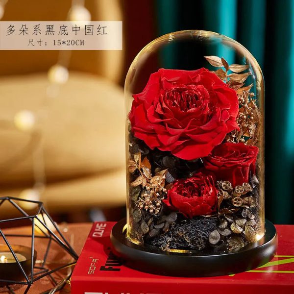Eternal Rose Glass Dome Light Decor