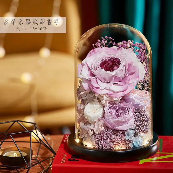 Eternal Rose Glass Dome Light Decor