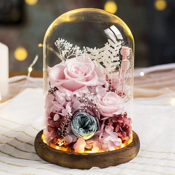 Eternal Rose Glass Dome Light Decor