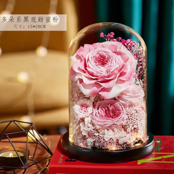 Eternal Rose Glass Dome Light Decor