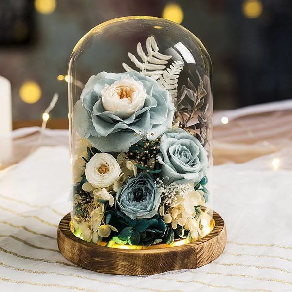 Eternal Rose Glass Dome Light Decor