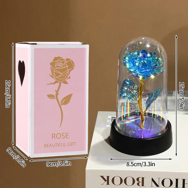 Eternal Rose in Glass Dome Decorative Flower Gift for Girlfriend
