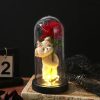 Eternal Rose in Glass Dome Handmade Artificial Flower for Gifts and Decoration
