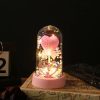 Eternal Rose in Glass Dome Handmade Artificial Flower for Gifts and Decoration