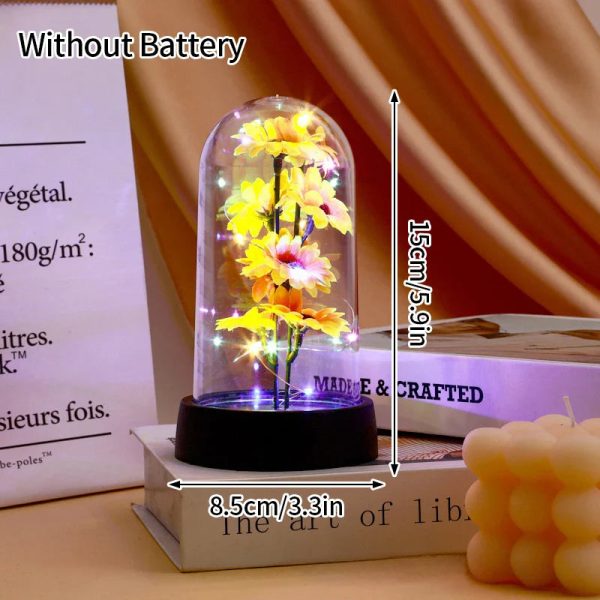 Eternal Rose in Glass Dome with LED Light – Romantic Gift for Valentine’s Day, Christmas, or Birthday