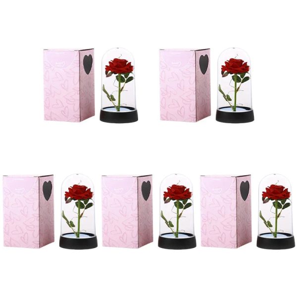 Eternal Rose in Glass Dome with LED Light – Romantic Gift for Valentine’s Day, Christmas, or Birthday