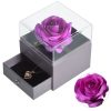 Eternal Rose Jewelry Box with Necklace Preserved Flower Gift for Women Birthday Anniversary