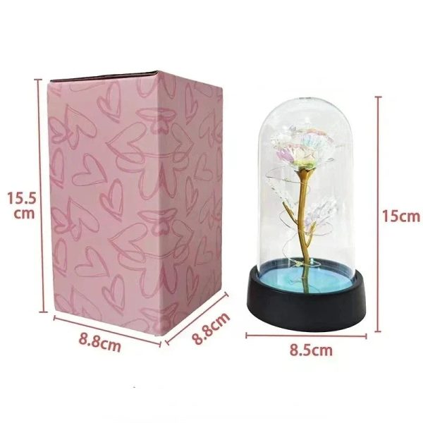 Eternal Rose Lamp LED Artificial Silk Flower Creative Gift for Valentine’s Day and Mother’s Day