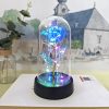 Eternal Rose Lamp LED Artificial Silk Flower Creative Gift for Valentine’s Day and Mother’s Day