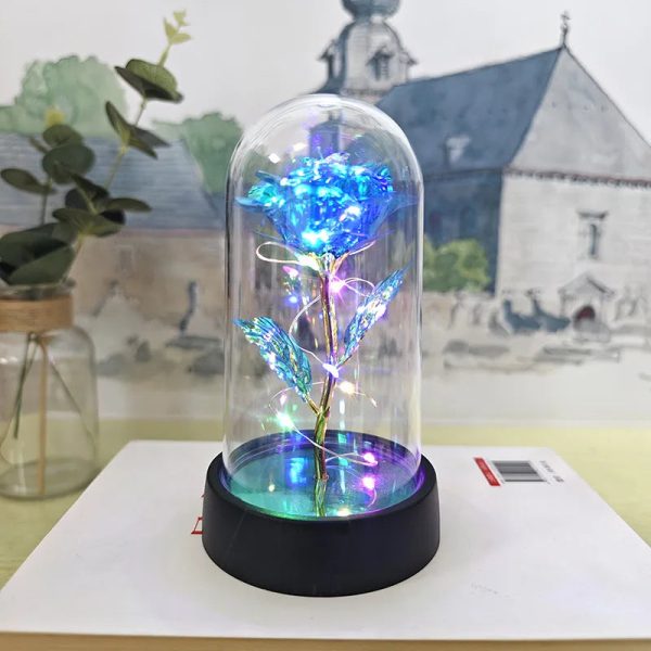 Eternal Rose Lamp LED Artificial Silk Flower Creative Gift for Valentine’s Day and Mother’s Day