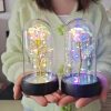 Eternal Rose Lamp LED Artificial Silk Flower Creative Gift for Valentine’s Day and Mother’s Day