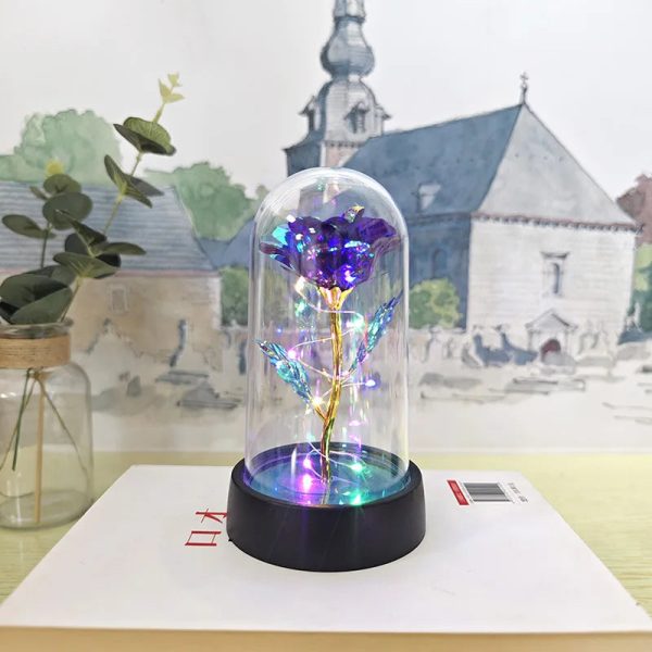 Eternal Rose Lamp LED Artificial Silk Flower Creative Gift for Valentine’s Day and Mother’s Day