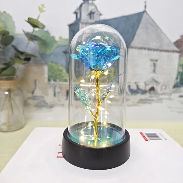 Eternal Rose Lamp LED Artificial Silk Flower Creative Gift for Valentine’s Day and Mother’s Day