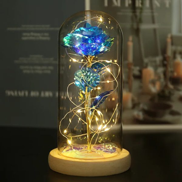 Eternal Rose LED Light in Glass Dome for Romantic Gifts