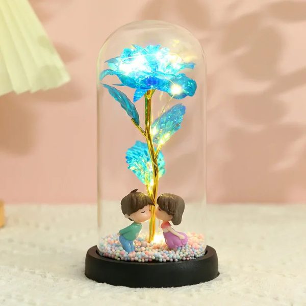 Eternal Rose LED Light in Glass Dome for Romantic Gifts