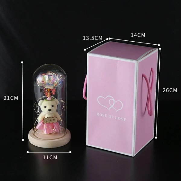 Eternal Rose LED Light in Glass Dome for Romantic Gifts
