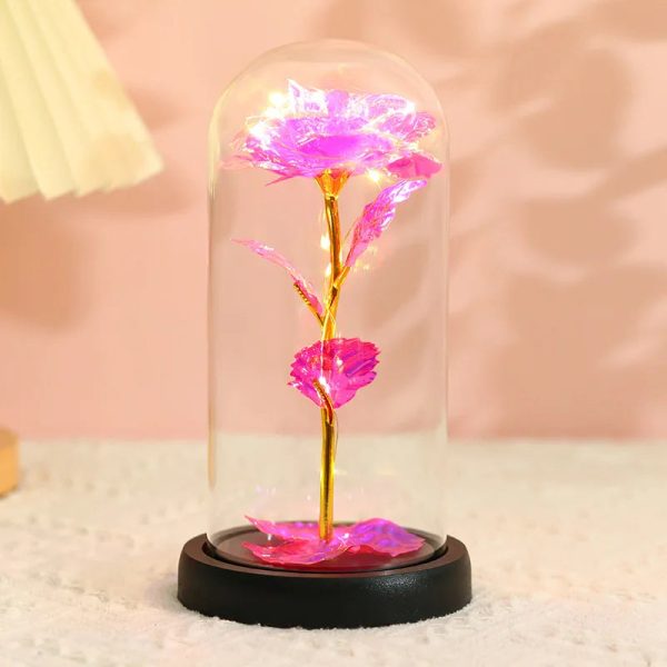 Eternal Rose LED Light in Glass Dome for Romantic Gifts