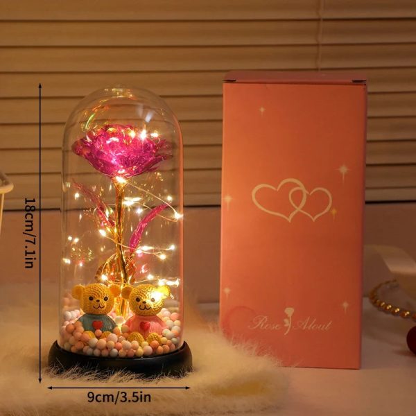 Eternal Rose LED Light in Glass Dome for Valentine's Day and Special Gifts