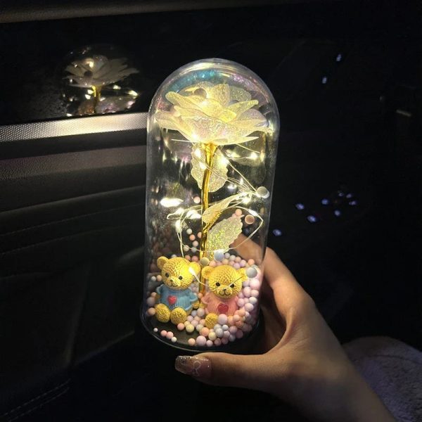 Eternal Rose LED Light in Glass Dome for Valentine's Day and Special Gifts