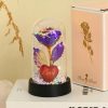 Eternal Rose LED Light in Glass Dome for Valentine's Day and Special Gifts