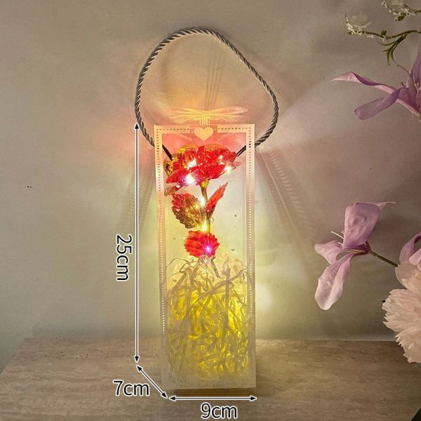 Eternal Rose LED Light with Acrylic Cover Romantic Desktop Flower Decoration