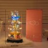Eternal Rose LED Light with Acrylic Cover Romantic Desktop Flower Decoration