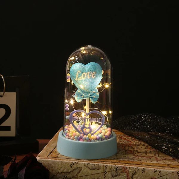 Eternal Rose LED Light with Acrylic Cover Romantic Desktop Flower Decoration