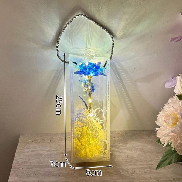 Eternal Rose LED Light with Acrylic Cover Romantic Desktop Flower Decoration