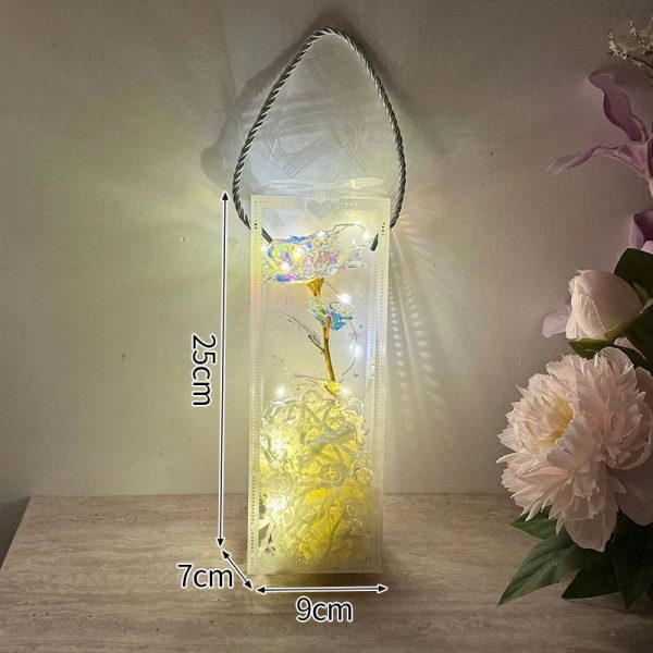 Eternal Rose LED Light with Acrylic Cover Romantic Desktop Flower Decoration