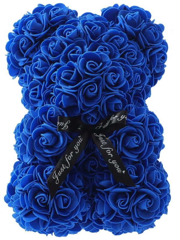 Eternal Rose Teddy Bear Artificial Floral Gift 25cm