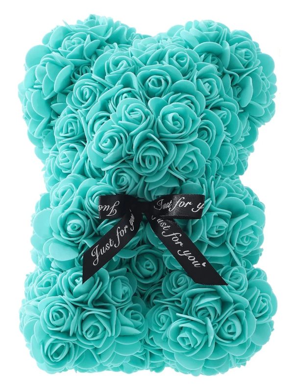 Eternal Rose Teddy Bear Artificial Floral Gift 25cm
