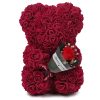 Eternal Rose Teddy Bear Artificial Floral Gift 25cm
