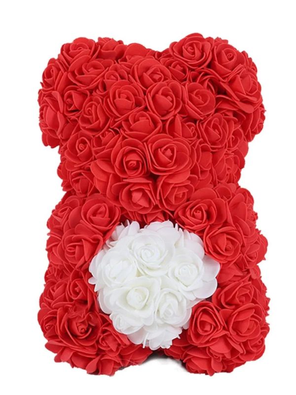 Eternal Rose Teddy Bear Artificial Floral Gift 25cm