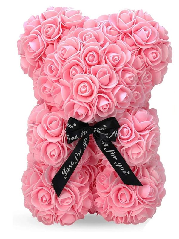 Eternal Rose Teddy Bear Artificial Floral Gift 25cm