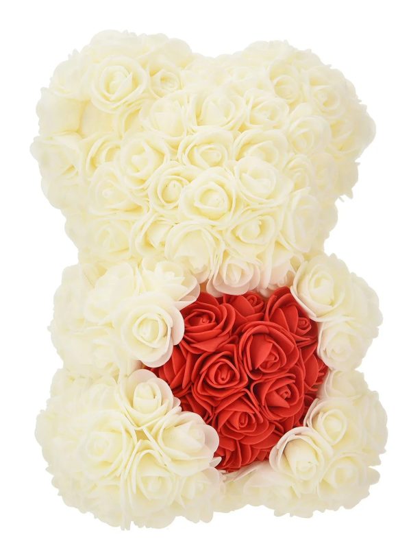 Eternal Rose Teddy Bear Artificial Floral Gift 25cm