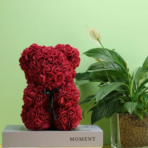 Eternal Rose Teddy Bear Artificial Floral Gift