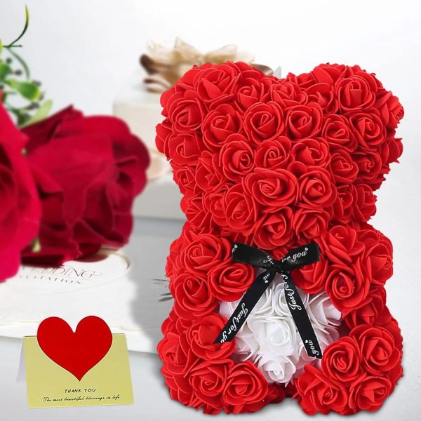 Eternal Rose Teddy Bear Artificial Floral Gift