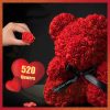 Eternal Rose Teddy Bear with Gift Box and Warm Lights