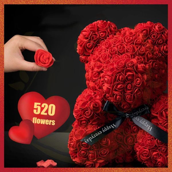 Eternal Rose Teddy Bear with Gift Box and Warm Lights