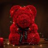 Eternal Rose Teddy Bear with Gift Box and Warm Lights
