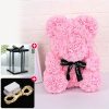 Eternal Rose Teddy Bear with Gift Box and Warm Lights