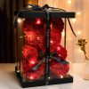 Eternal Rose Teddy Bear with Gift Box and Warm Lights