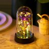 Eternal Rose with Galaxy LED Light in Glass Dome for Home Decor and Gifts