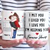 Every Heartbeat Whispers Your Name - Couple Personalized Custom Mug - Gift For Husband Wife, Anniversary