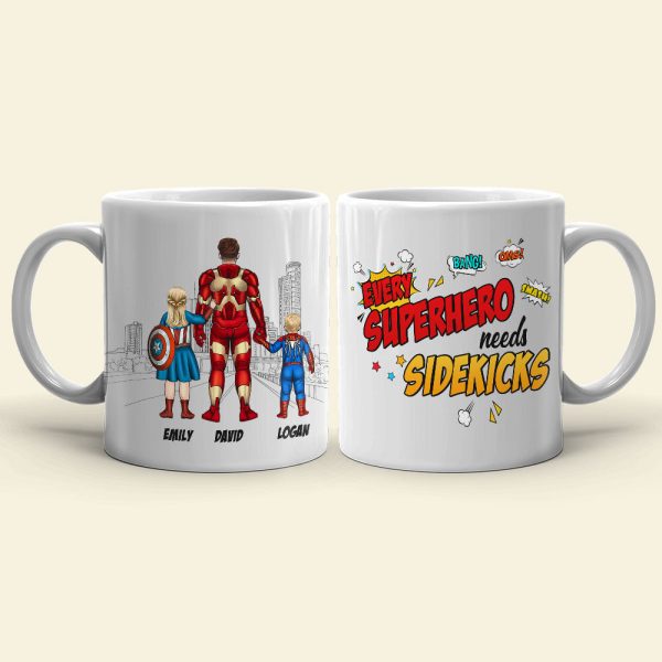 Every hero Needs A Sidekick Personalized Mug Gift For Dad